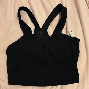 ALO Yoga V-Neck Black Sports Bra